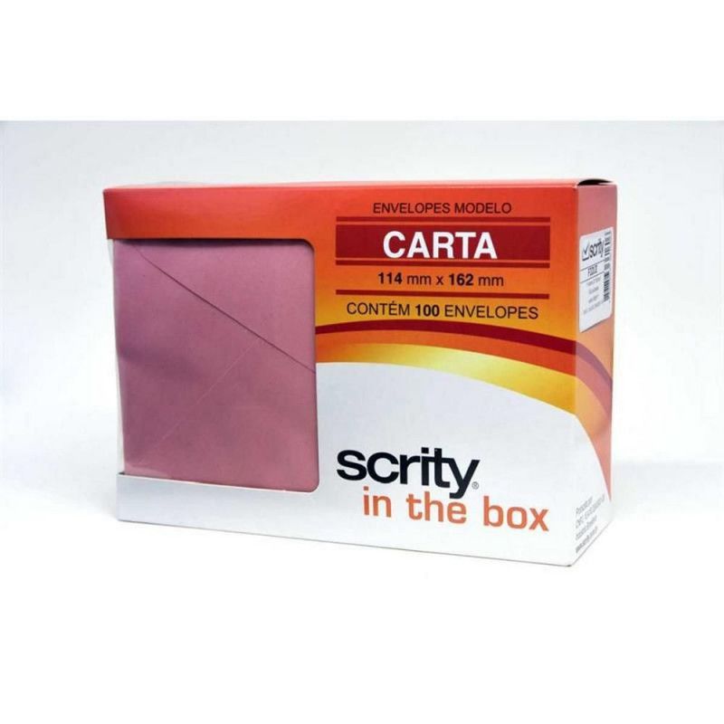 ENVELOPE CARTA 114X162MM ROSA BEBE SCRITY - REF. FIDJI - CAIXA COM 100 UNIDADES