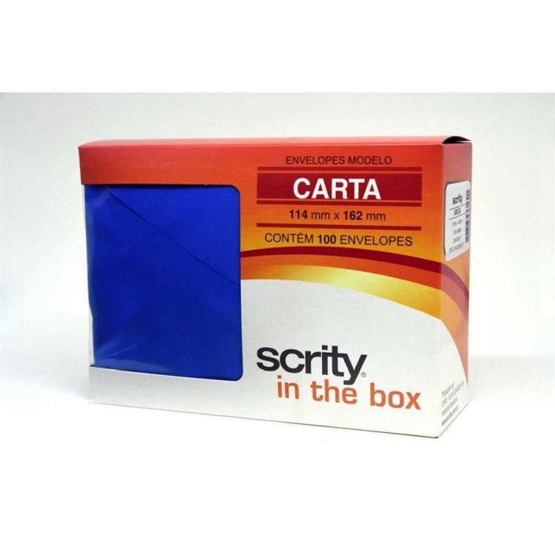 ENVELOPE CARTA 114X162MM AZUL ROYAL SCRITY - REF. GRECIA - CAIXA COM 100 UNIDADES
