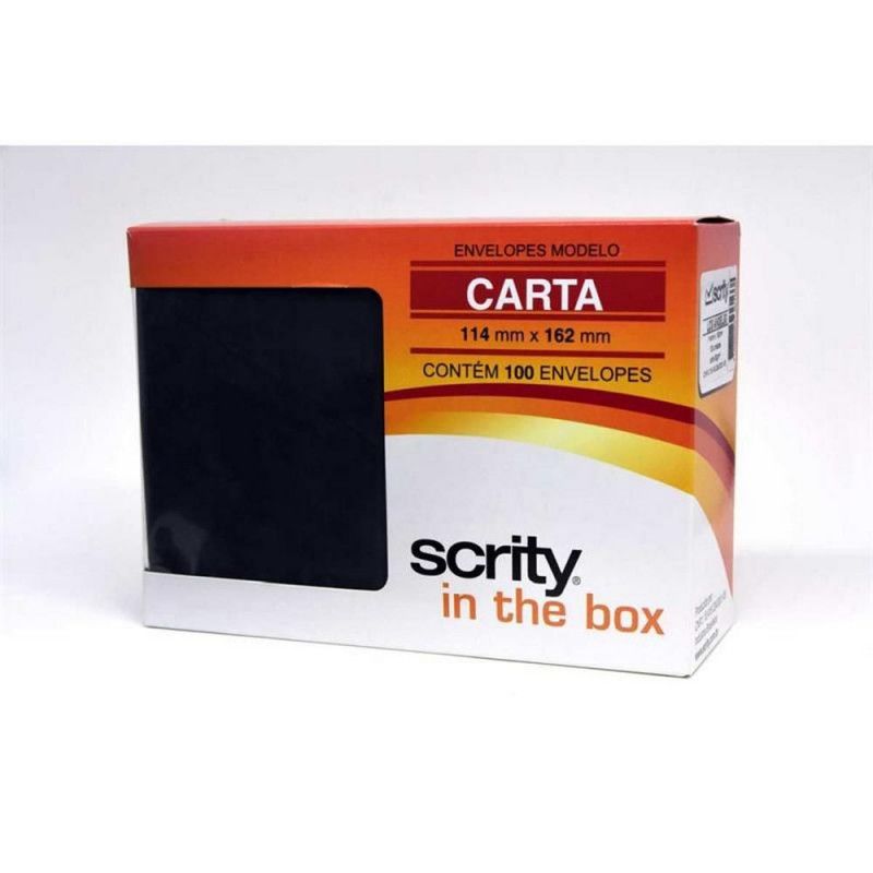 ENVELOPE CARTA 114X162MM PRETO SCRITY - REF. LOS ANGELES - CAIXA COM 100 UNIDADES