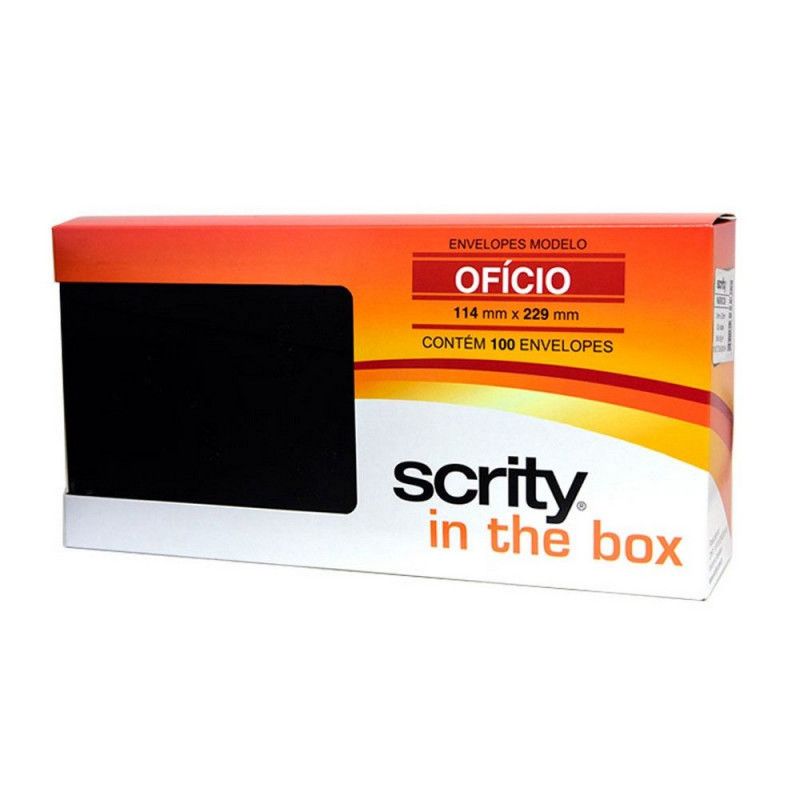 ENVELOPE OFICIO 114X229MM MARROM SCRITY - REF. MARROCOS - CAIXA COM 100 UNIDADES