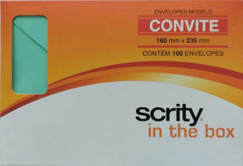 ENVELOPE PARA CONVITE 160X235MM VERDE CLARO - REF. TAHITI - CAIXA COM 100 UNIDADES