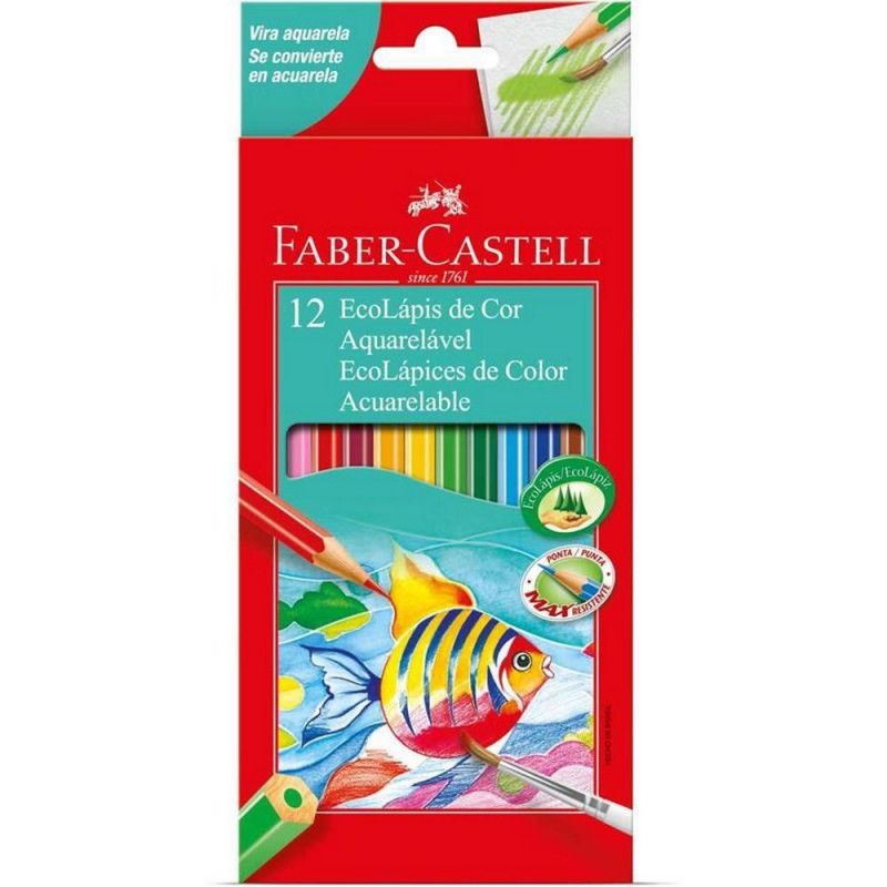 LAPIS 12 CORES AQUARELA FABER-CASTELL - REF. 120212/G - PACOTE COM 12 UNIDADES