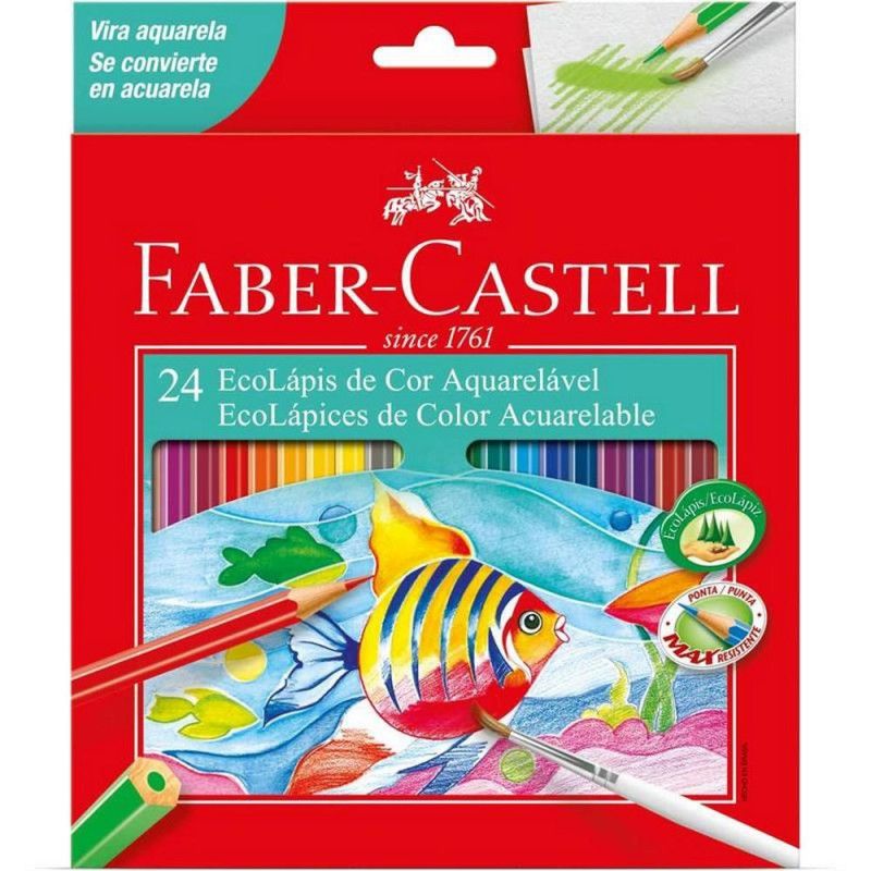 LAPIS 24 CORES AQUARELA FABER-CASTELL - REF. 120224/G - CAIXA COM 6 UNIDADES