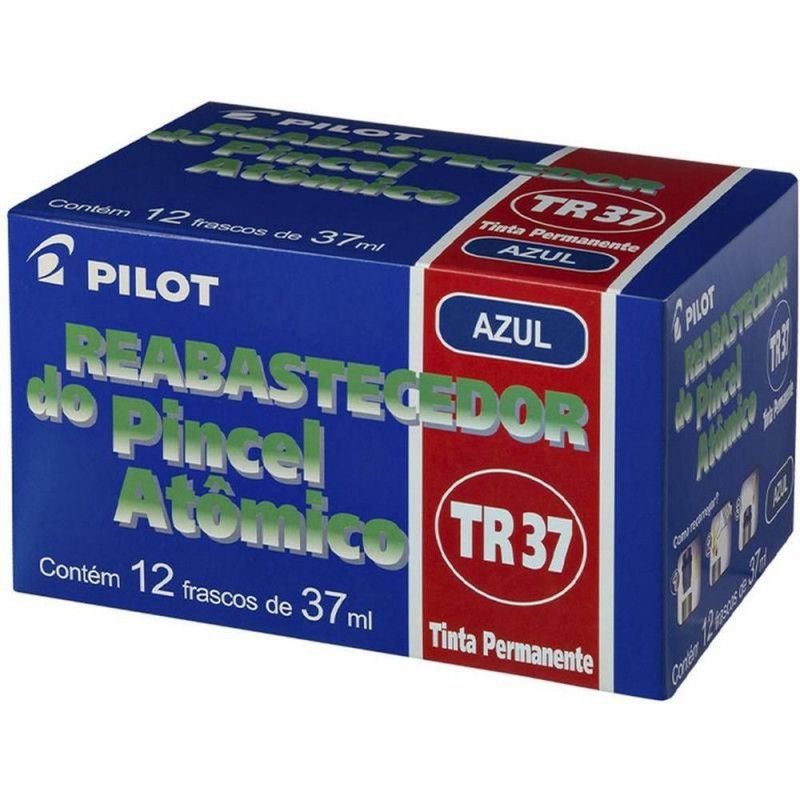 TINTA REABASTECEDOR MARCADOR PERMANENTE AZUL PILOT - REF. TR37 - CAIXA COM 12 UNIDADES