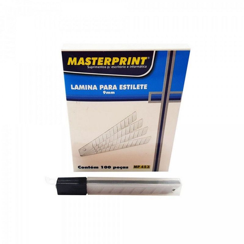 LAMINA ESTILETE ESTREITA 9MM MASTERPRINT - REF. MP453 - CAIXA COM 10 PACOTES