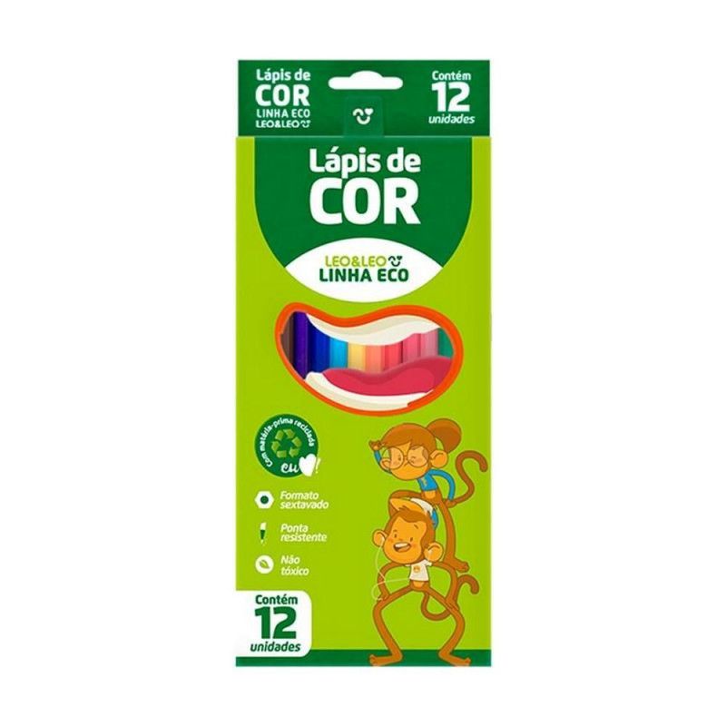 LAPIS 12 CORES ECO SEXTAVADO LEO E LEO - REF. 4220 - CAIXA COM 6 UNIDADES