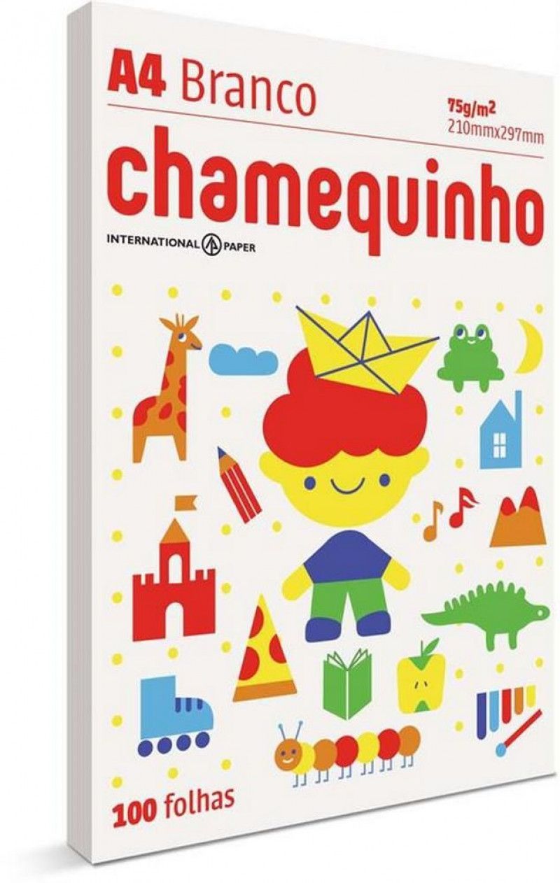 PAPEL SULFITE A4 100 FOLHAS CHAMEQUINHO  - REF. 147 BCO - PACOTE COM 100 UNIDADES