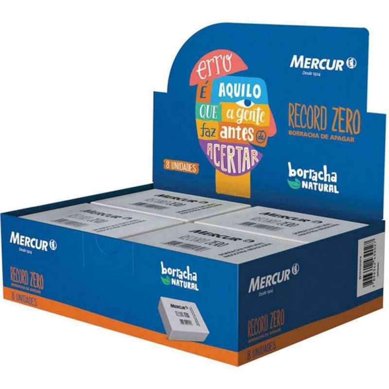 BORRACHA BRANCA RECORD ZERO MERCUR - CAIXA COM 8 UNIDADES