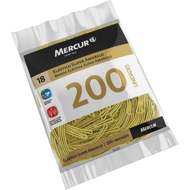 ELASTICO SUPER AMARELO COM 200 MERCUR - 1 UNIDADE