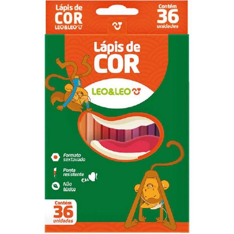 LAPIS 36 CORES SEXTAVADO LEO E LEO - REF. 4482 - CAIXA COM 3 UNIDADES