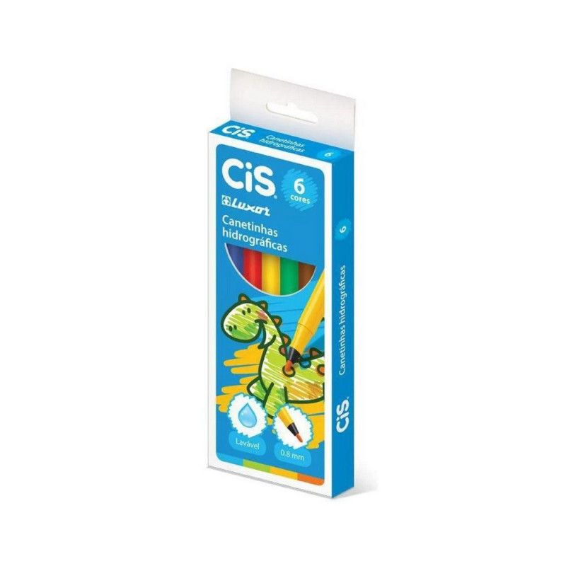 CANETA HIDROCOR 6 CORES LAVAVEL CIS - REF. 48.4400 - CAIXA COM 12 UNIDADES