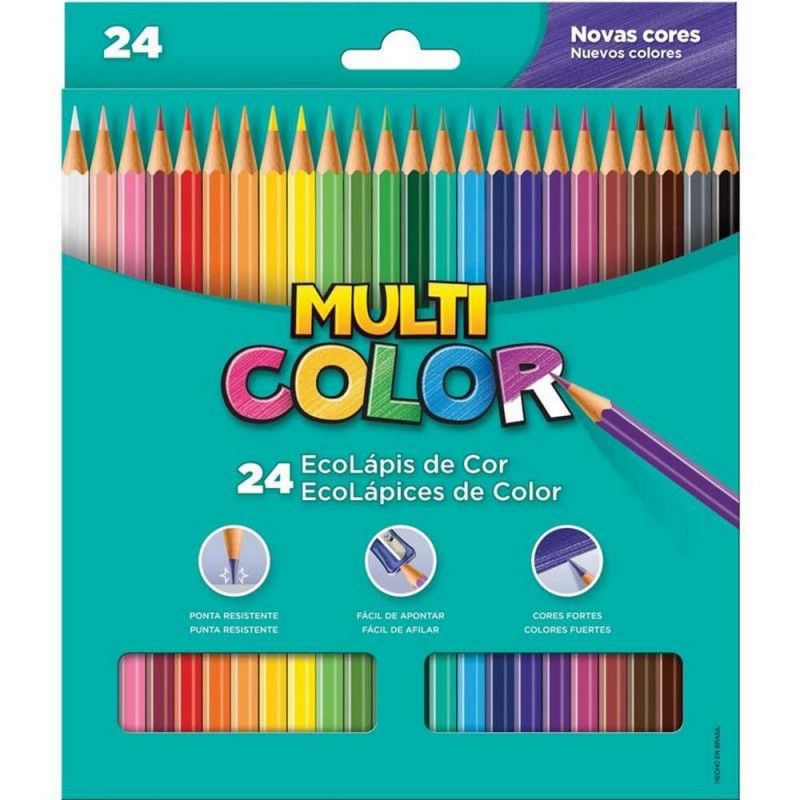 LAPIS 24 CORES MULTICOLOR FABER-CASTELL - REF. 11.2400 - CAIXA COM 6 UNIDADES