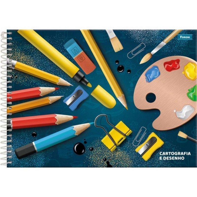 CADERNO CARTOGRAFIRA CAPA DURA 48 FOLHAS 8917 FORONI - REF. 8917 - CAIXA COM 10 UNIDADES