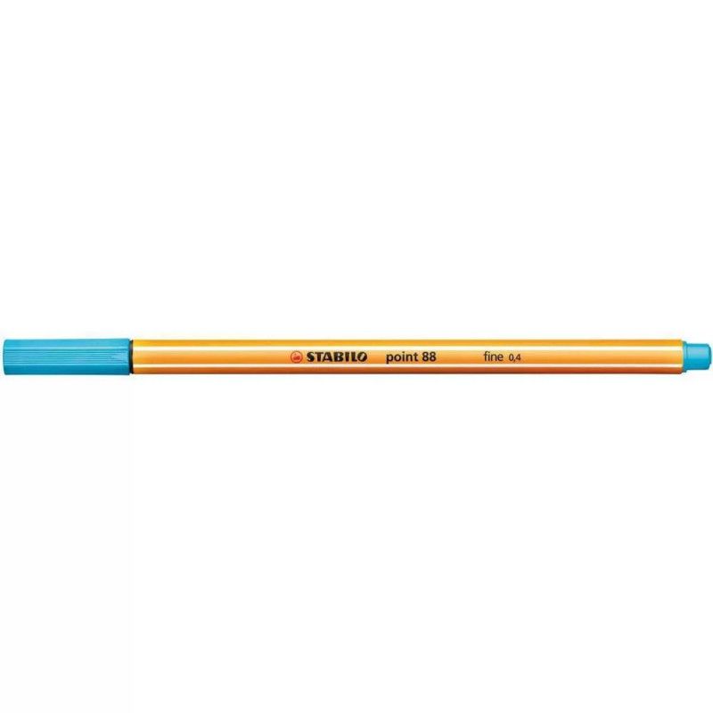 CANETA 0.4 STABILO POINT 88 AZUL CLARO 88/57 - REF. 88/57 - CAIXA COM 10 UNIDADES
