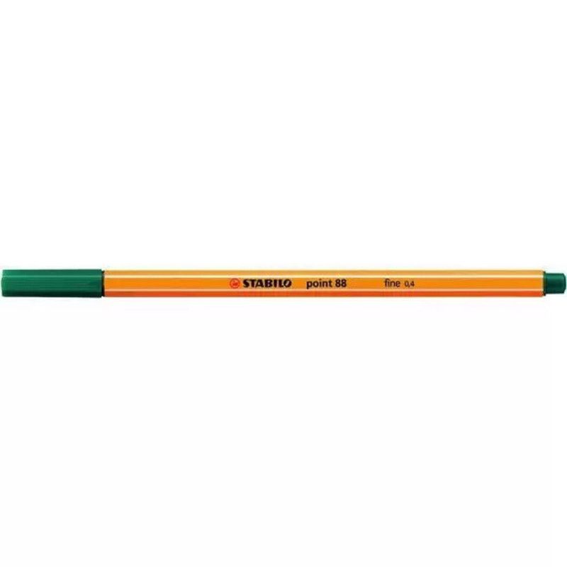 CANETA 0.4 STABILO POINT 88 VERDE ESCURO 88/53 - REF. 88/53 - CAIXA COM 10 UNIDADES