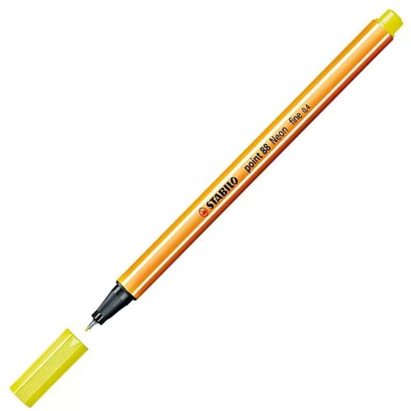 CANETA 0.4 STABILO POINT 88 AMARELO NEON 88/024 - REF. 88/024 - CAIXA COM 10 UNIDADES