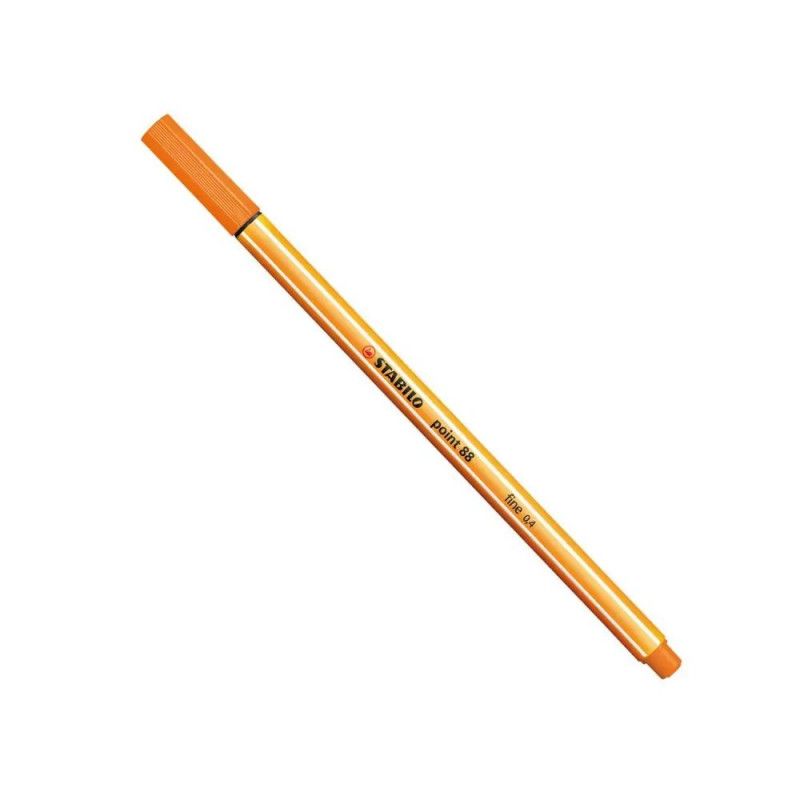 CANETA 0.4 STABILO POINT 88 LARANJA 88/54 - REF. 88/54 - CAIXA COM 10 UNIDADES