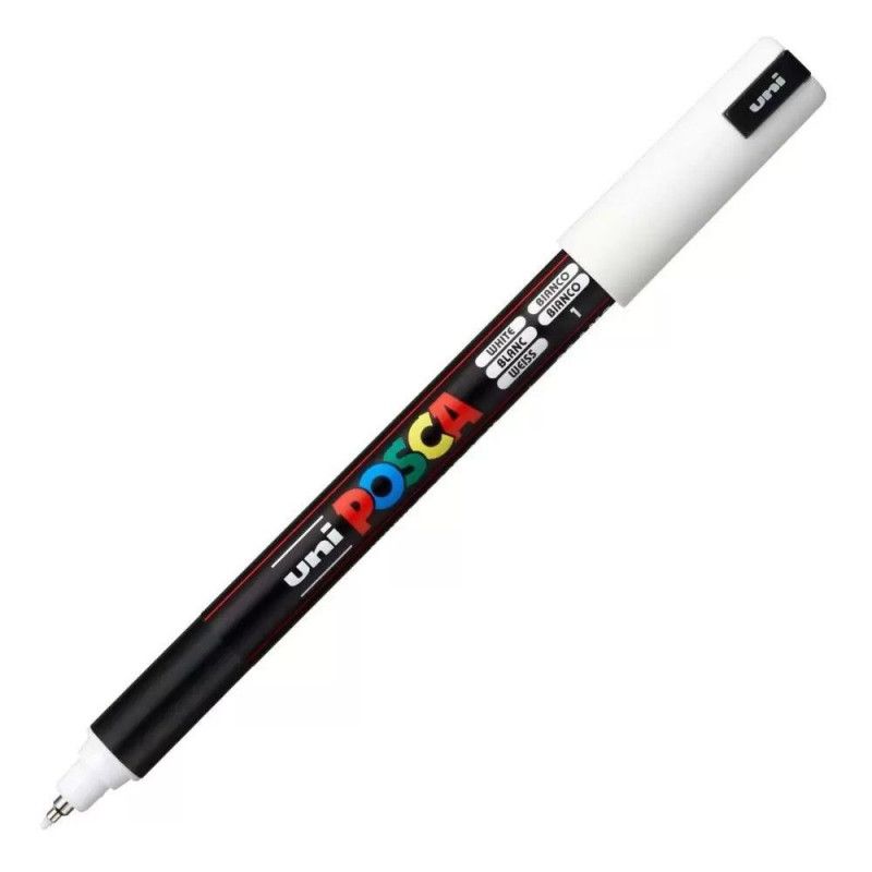 CANETA 0.7MM UNI POSCA BRANCO - REF. PC-1MR - CAIXA COM 6 UNIDADES
