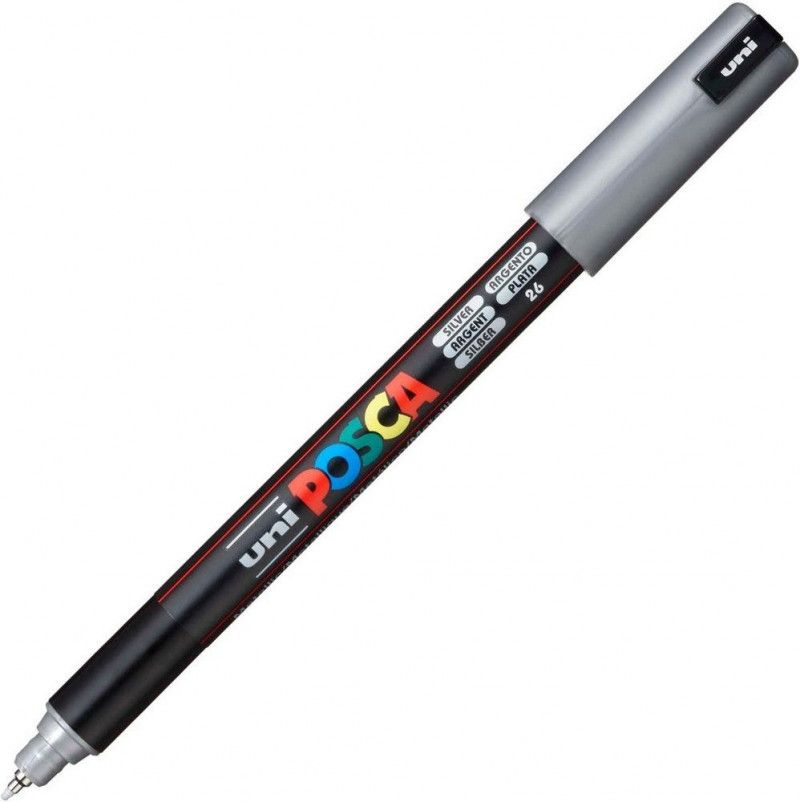 CANETA 0.7MM UNI POSCA METALICA PC-1MR PRATA - REF. PC-1MR - 1 UNIDADE