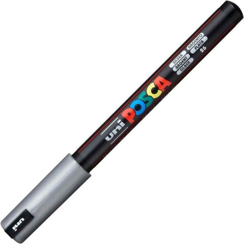CANETA 0.7MM UNI POSCA METALICA PC-1MR PRATA - REF. PC-1MR - CAIXA COM 6 UNIDADES