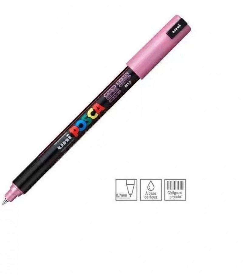 CANETA 0.7MM UNI POSCA METALICA PC-1MR ROSA - REF. PC-1MR - 1 UNIDADE