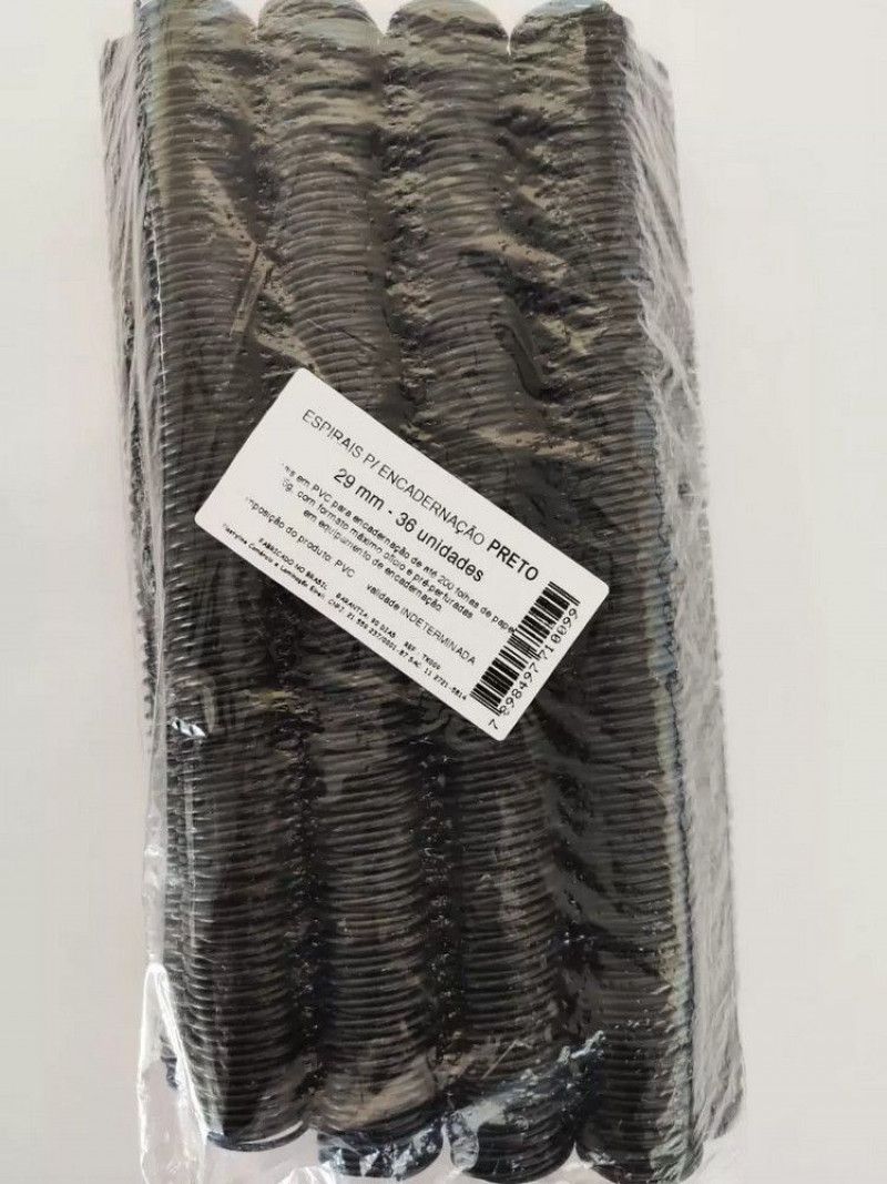 ESPIRAL 29 MM PRETO 200 FOLHAS - CAIXA COM 35 UNIDADES