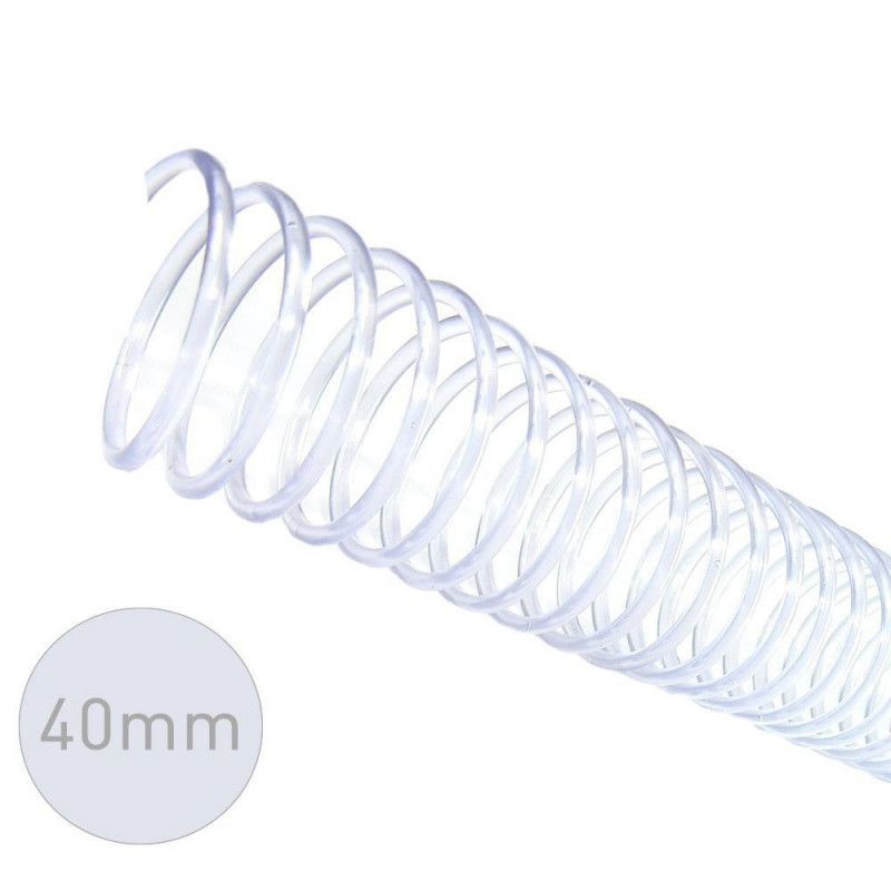 ESPIRAL 40 MM TRANSPARENTE 300 FOLHAS - CAIXA COM 18 UNIDADES