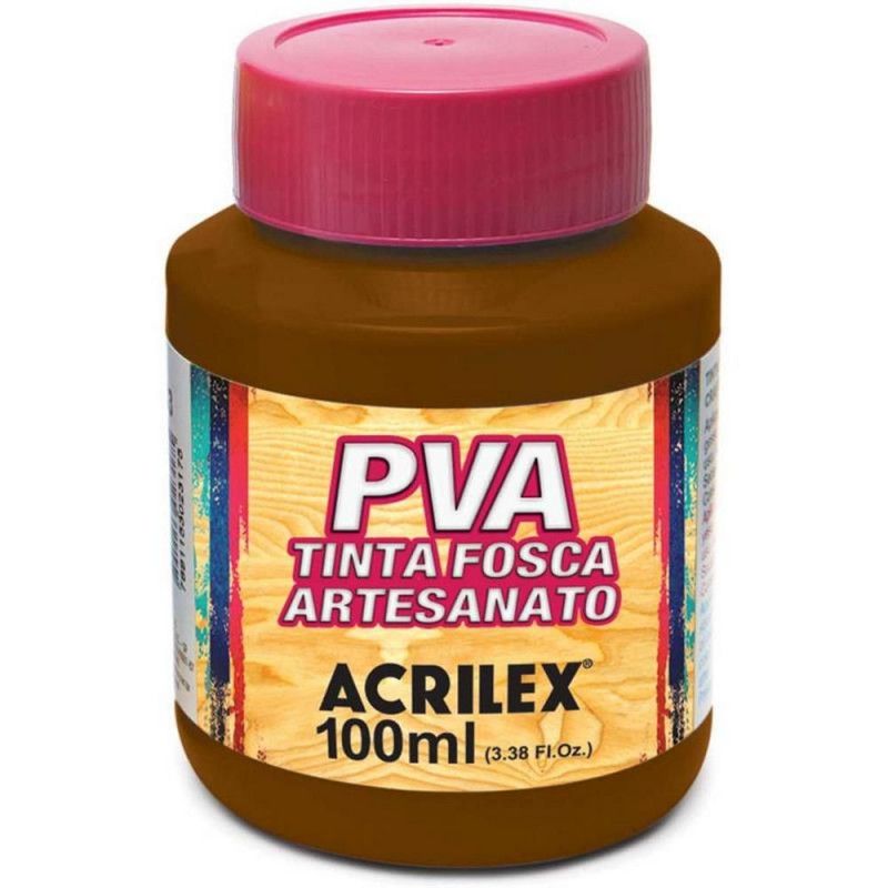 TINTA PVA 100ML FOSCA PARA ARTESANATO MARROM - REF. 531 - PACOTE COM 6 UNIDADES