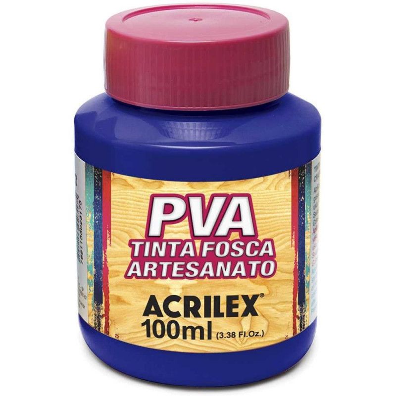 TINTA PVA 100ML FOSCA PARA ARTESANATO AZUL TURQUESA - REF. 501 - 1 UNIDADE