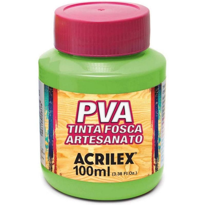 TINTA PVA 100ML FOSCA PARA ARTESANATO VERDE FOLHA  - REF. 510 - PACOTE  COM 6 UNIDADES