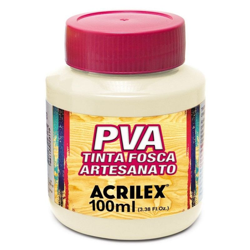 TINTA PVA 100ML FOSCA ARTESANATO MARFIM ACRILEX - REF. 529 - 1 UNIDADE