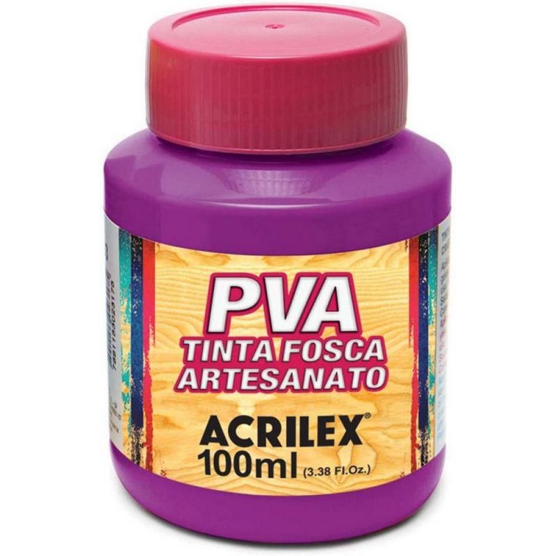 TINTA PVA 100ML FOSCA PARA ARTESANATO MAGENTA - REF. 549 - PACOTE COM 6 UNIDADES