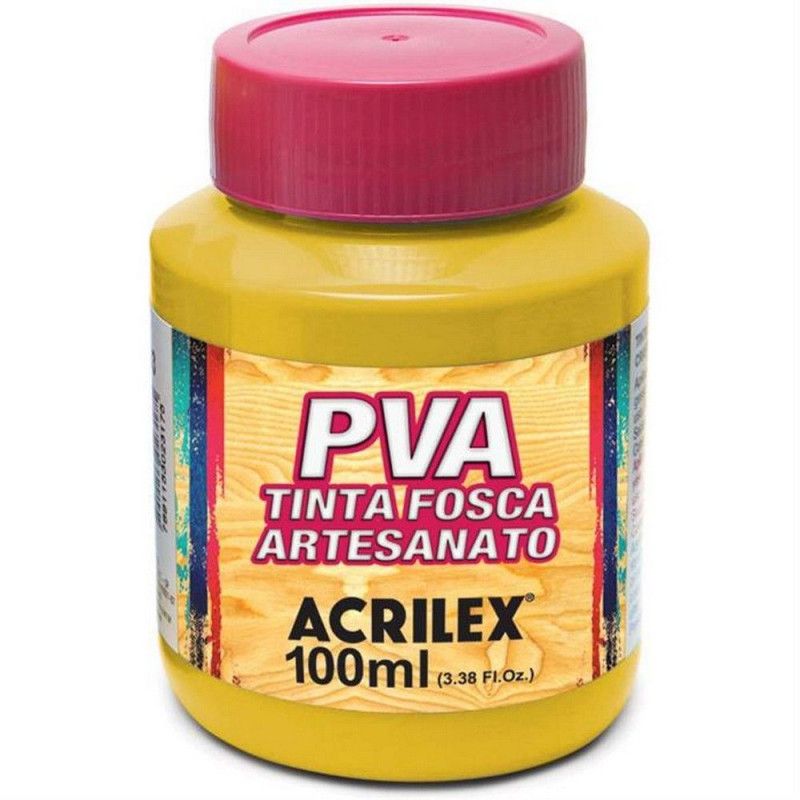 TINTA PVA 100ML FOSCA ARTESANATO AMARELO OCRE - REF. 564 - CAIXA COM 6 UNIDADES