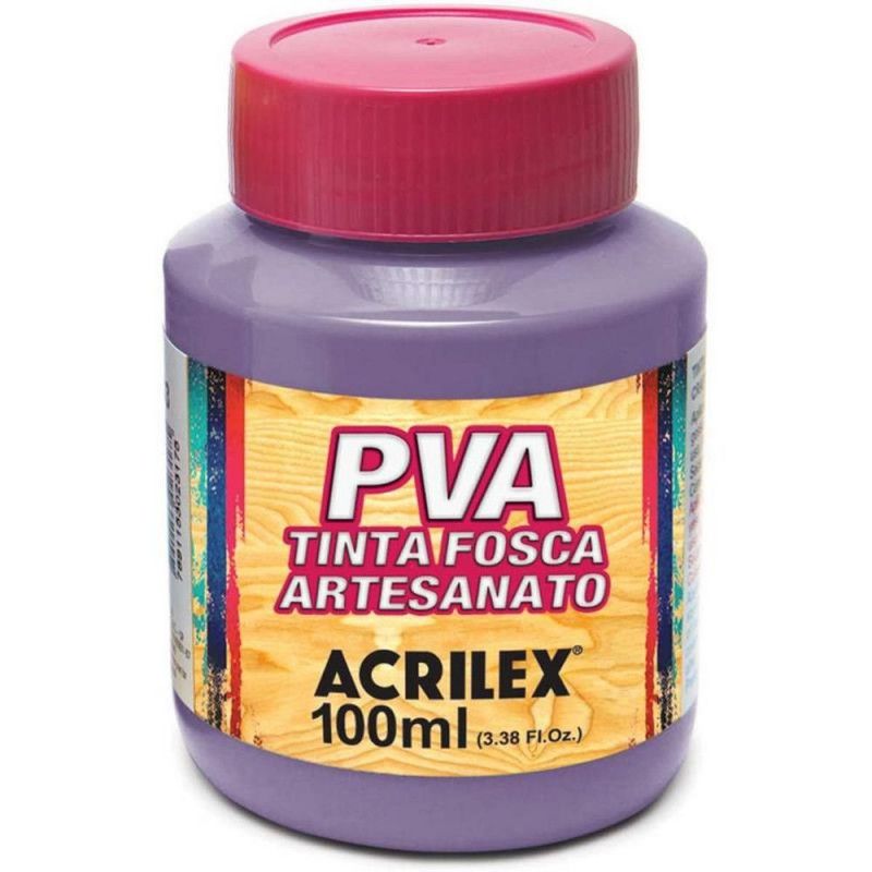TINTA PVA 100ML FOSCA PARA ARTESANATO LILAS - REF. 528 - PACOTE COM 6 UNIDADES