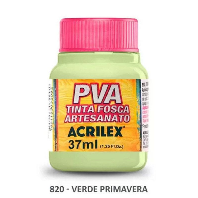 TINTA PVA 100ML FOSCA ARTESANATO VERDE PRIMAVERA - REF. 820 - CAIXA COM 6 UNIDADES