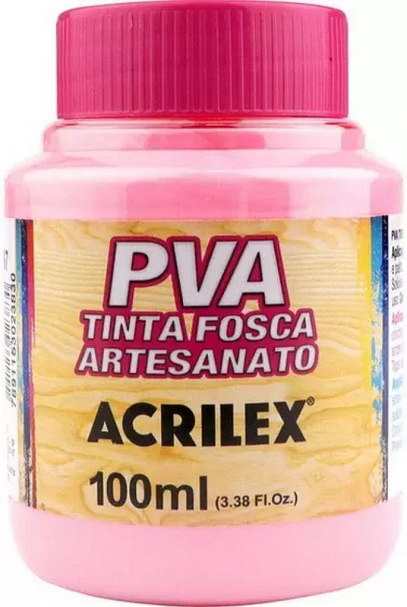 TINTA PVA 100ML FOSCA ARTESANATO ROSA - REF. 537 - CAIXA COM 6 UNIDADES