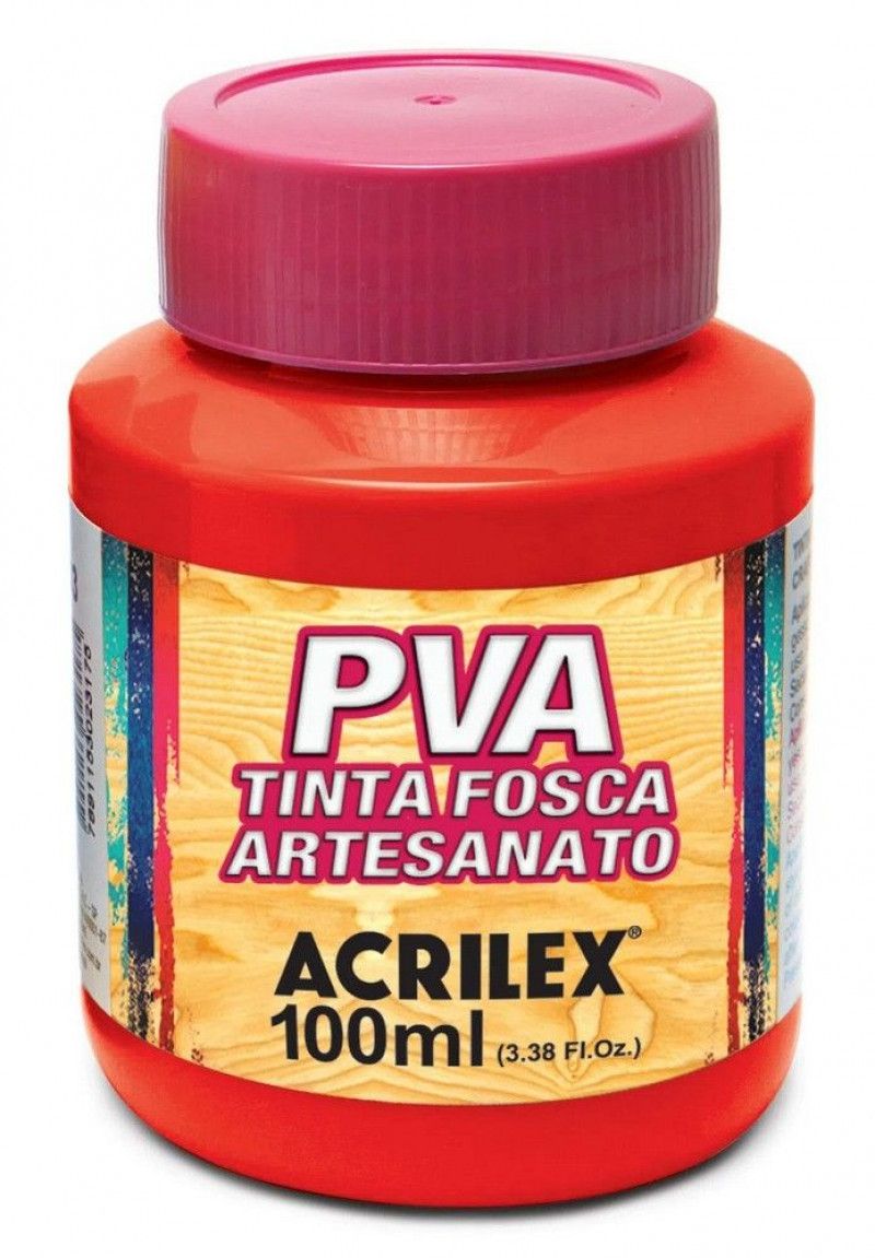TINTA PVA 100ML FOSCA ARTESANATO VERMELHO VIVO - REF. 541 - 1 UNIDADE