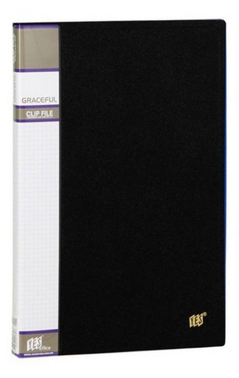 PASTA GRAMPO MOLA PLASTICA OFICIO PRETO YES - REF. 911P-PTO - 1 UNIDADE