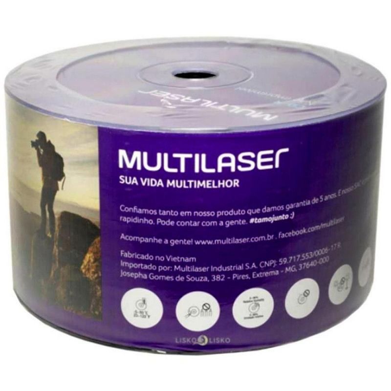 CD-R 700MB SHIRINK CD051 MULTILASER - REF. CD051 - PACOTE COM 50 UNIDADES