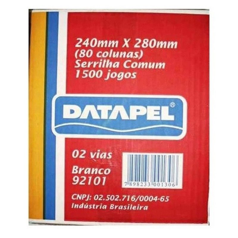 FORMULARIO CONTINUO 2 VIAS 1500 JOGOS 92101 DATAPEL - REF. 92101 - 1 UNIDADE