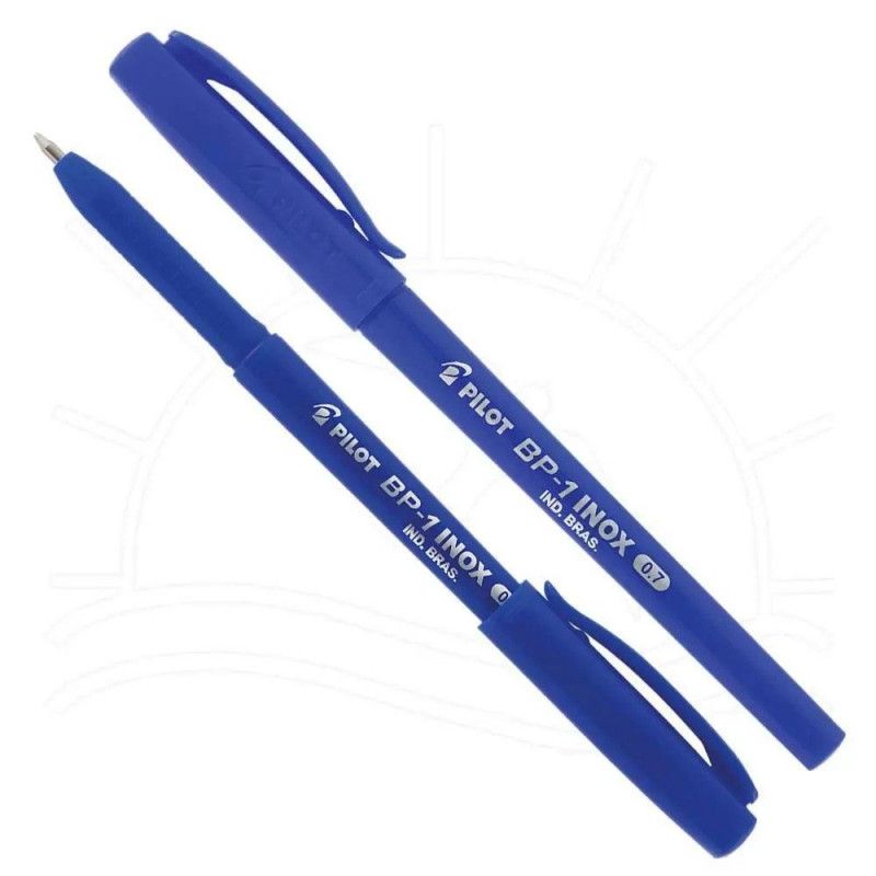 CANETA ESFEROGRAFICA 0.7 AZUL PILOT - REF. BP-1 INOX - CAIXA COM 12 UNIDADES