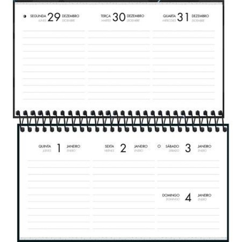 AGENDA ESPIRAL SPOT SEMANAL BOLSO M2 TILIBRA 2026 - REF. 141887 - PACOTE COM 5 UNIDADES SORTIDAS