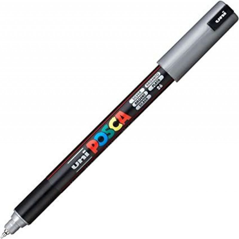 CANETA UNI POSCA EXTRA FINA PC-1M PRATA - REF. PC-1M - 1 UNIDADE
