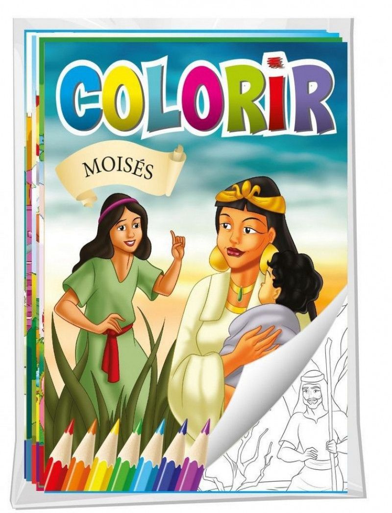LIVRO PARA COLORIR HISTORIA BIBLICA BICHO ESPERTO - REF. 3320-0 - PACOTE COM 8 UNIDADES