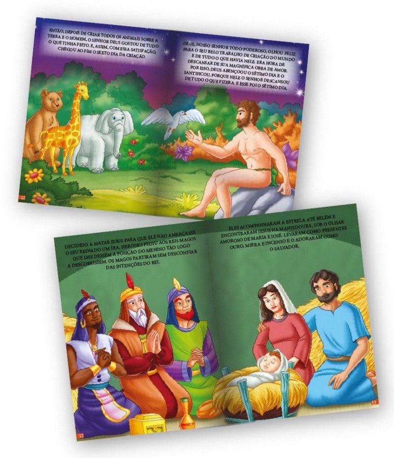 LIVRO DE HISTORIA INFANTIL HISTORIA BIBLICA BICHO ESPERTO - REF. 3081-0 - PACOTE COM 8 UNIDADES