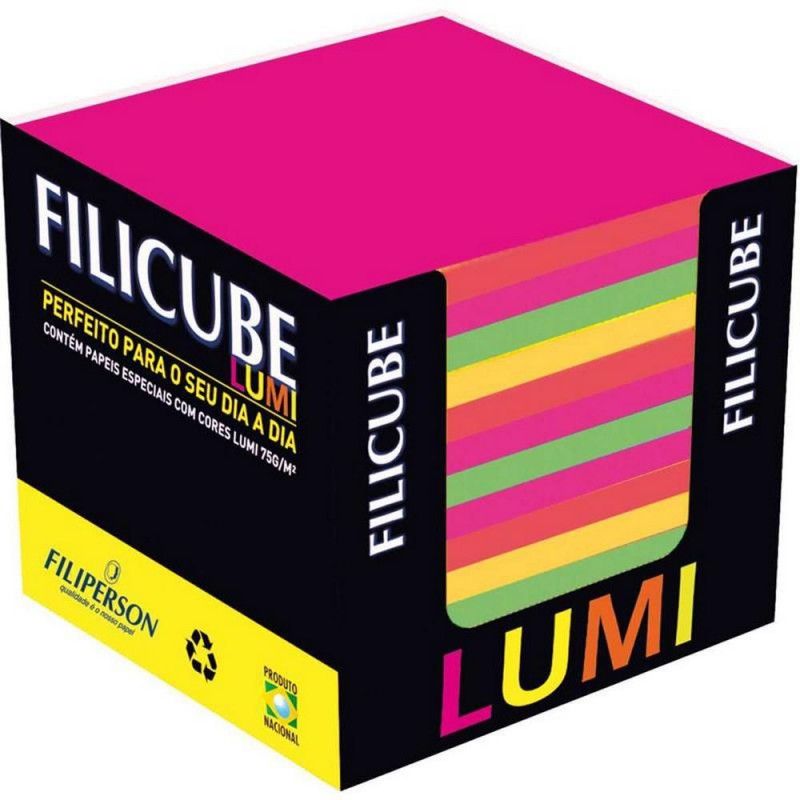 BLOCO ANOTACAO 650 FOLHAS FILICUBE LUMI 86X86 - REF.3828 - 1 UNIDADE