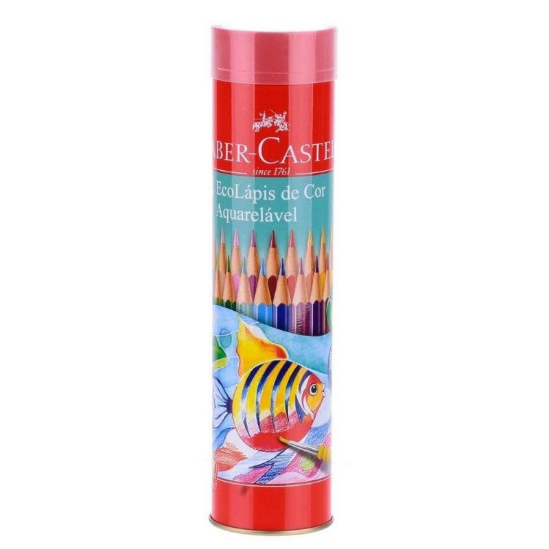 LAPIS 24 CORES AQUARELA LATA FABER-CASTELL - REF. 120224GT - 1 UNIDADE