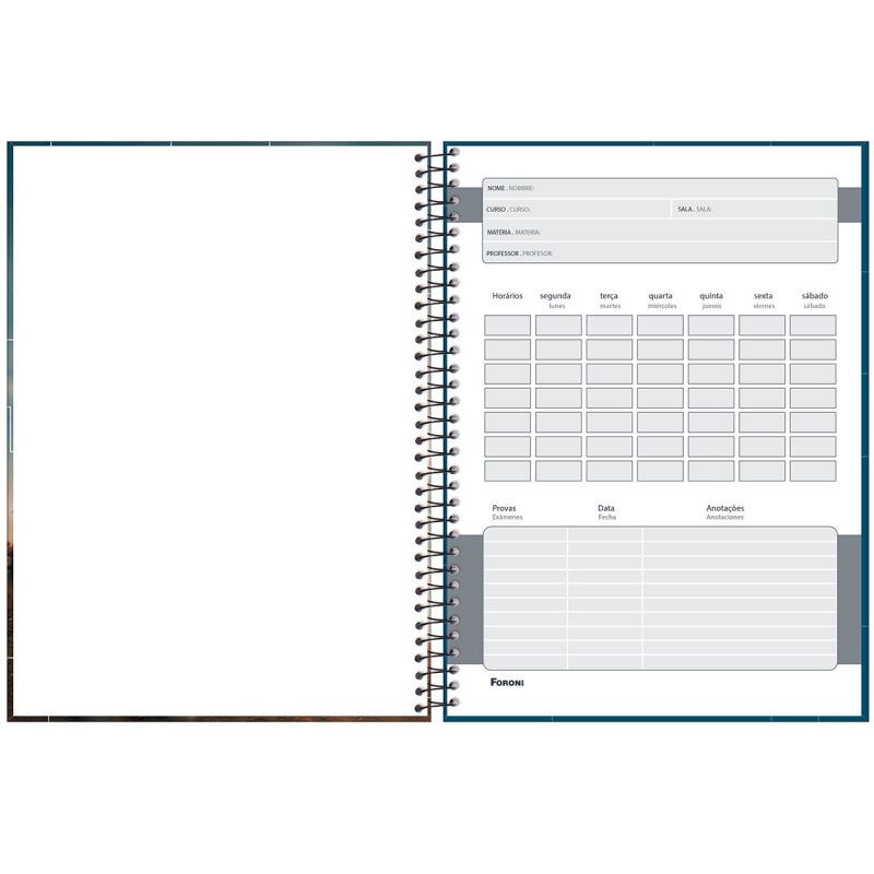 CADERNO 15 MATERIAS CAPA DURA 300 FOLHAS JUMP FORONI - REF. 8003 - PACOTE COM 2 UNIDADES