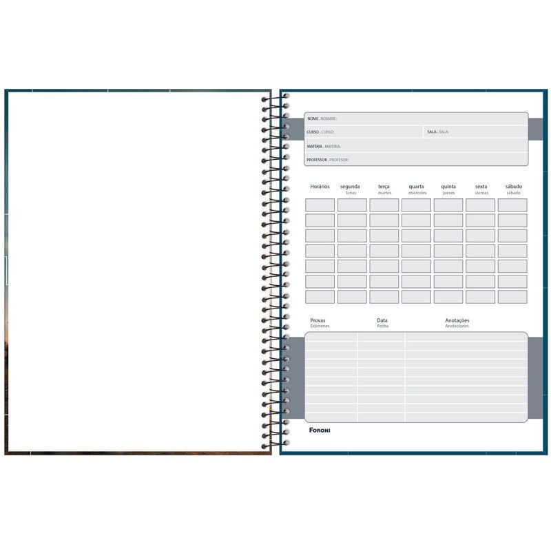 CADERNO 1 MATERIA CAPA DURA 96 FOLHAS JUMP FORONI - REF. 8000 - PACOTE COM 4 UNIDADES
