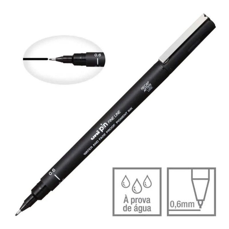 CANETA 0.6 UNI PIN FINE LINE PRETO CIS - REF. 3522 - 1 UNIDADE